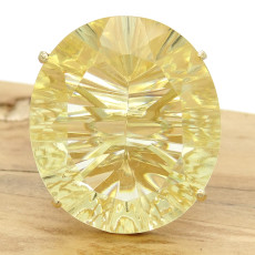 Anel Princess Green Gold Oval Aro Duplo, em Ouro Amarelo 18 Kilates